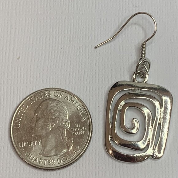 Bohemian Earring, Boho Earring, Gift Idea, Celtic Earring, Silver Swirl Earring - Picture 3 of 4